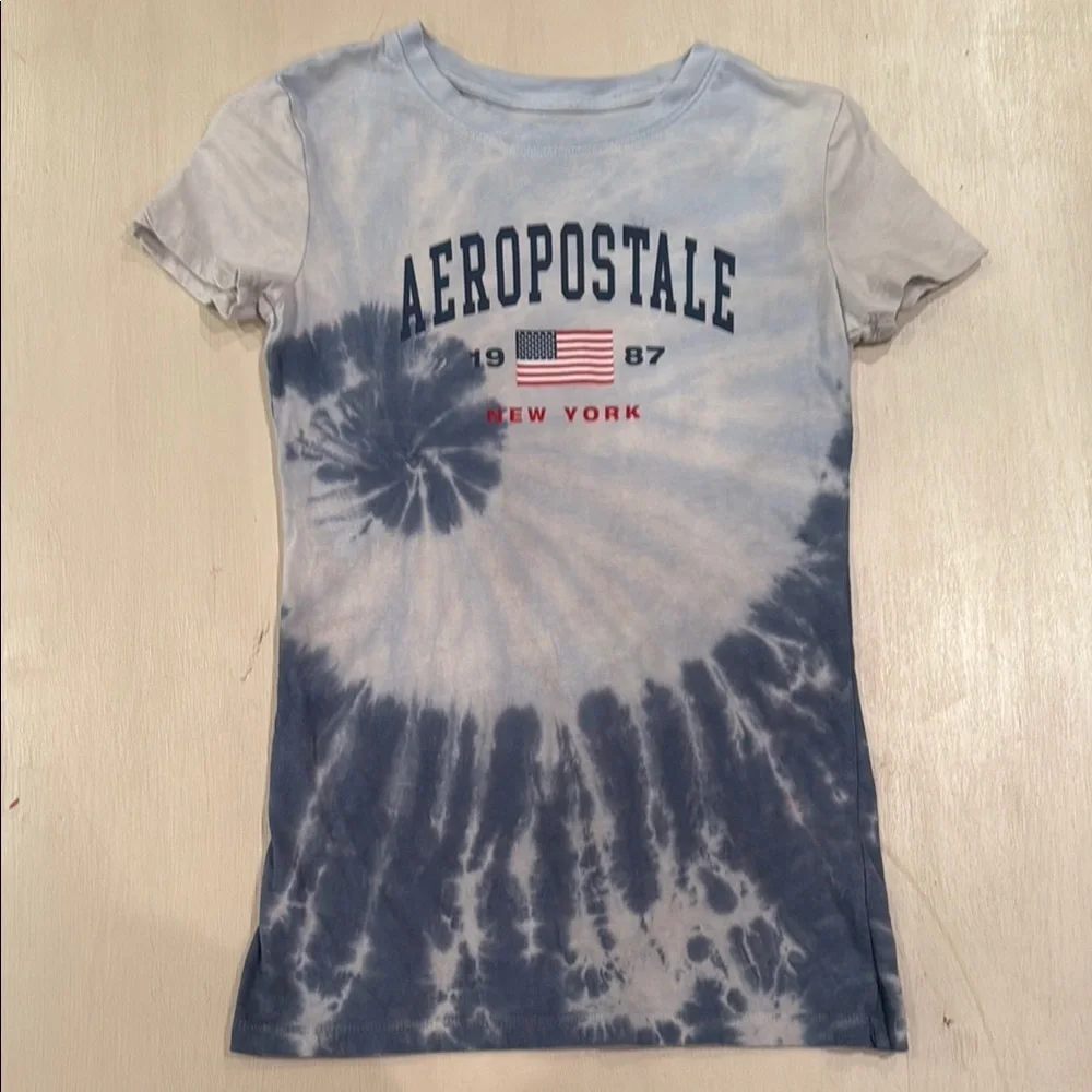 Aeropostale Tie-Dye T-Shirt - Blue and White - Picture 1 of 5